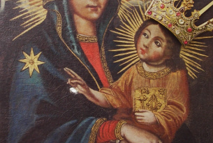 Wizerunek Matki Bożej Wychowawczyni - bez szat koronacycjnych