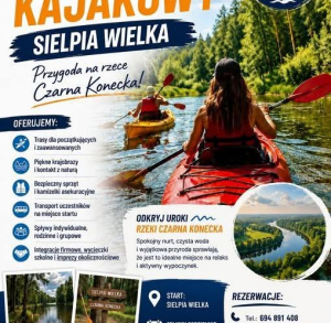 Zorganizowane spływy rzeką Czarną w Sielpi